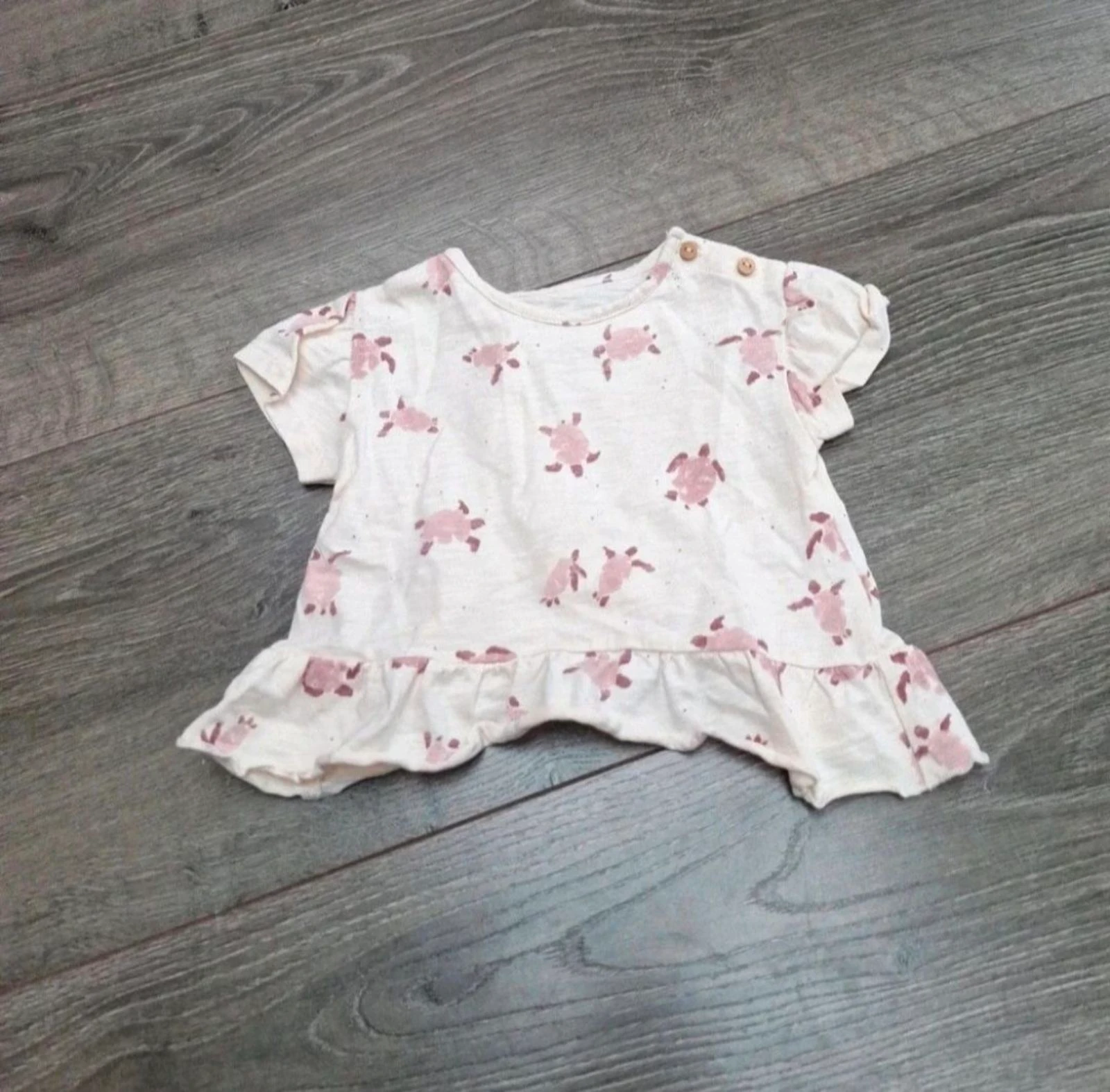 Play Up baby shirtje 3M nieuwstaat roze print